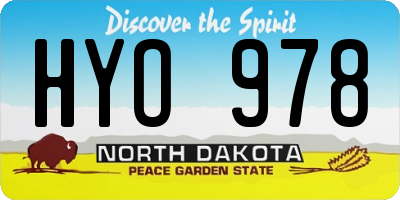 ND license plate HYO978