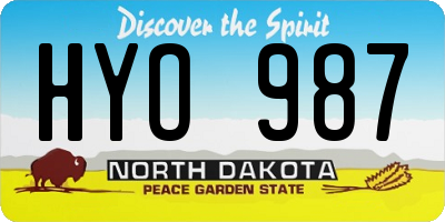 ND license plate HYO987