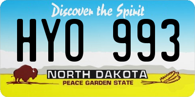 ND license plate HYO993