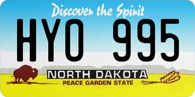 ND license plate HYO995
