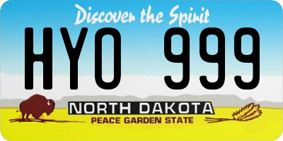 ND license plate HYO999