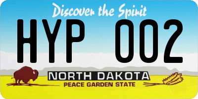 ND license plate HYP002