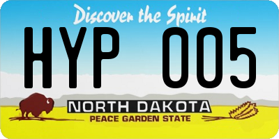 ND license plate HYP005