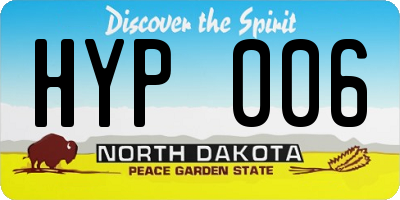 ND license plate HYP006