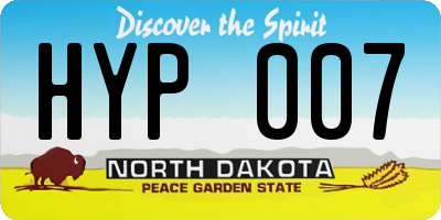 ND license plate HYP007