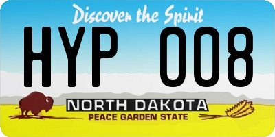 ND license plate HYP008