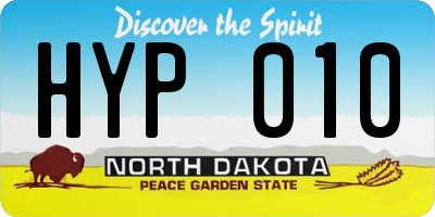 ND license plate HYP010