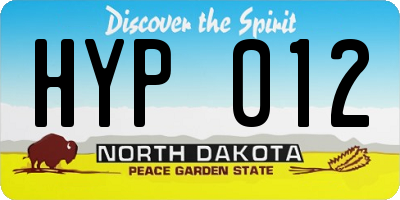 ND license plate HYP012