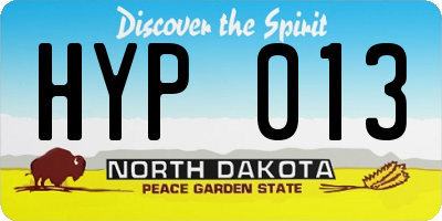 ND license plate HYP013