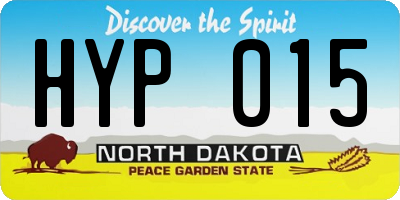 ND license plate HYP015