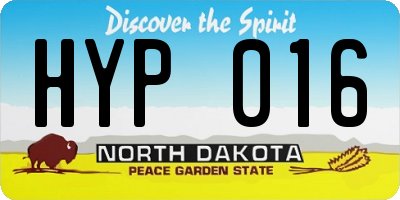 ND license plate HYP016