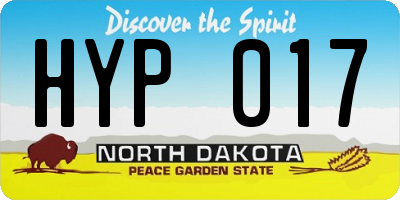 ND license plate HYP017