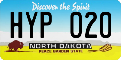 ND license plate HYP020
