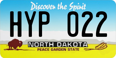 ND license plate HYP022
