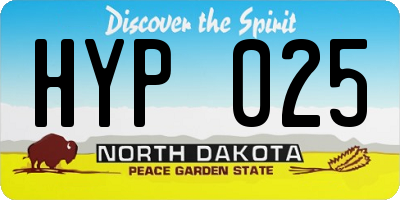 ND license plate HYP025