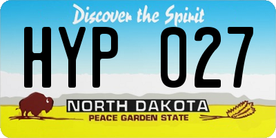 ND license plate HYP027