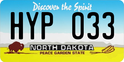 ND license plate HYP033
