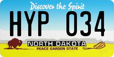 ND license plate HYP034