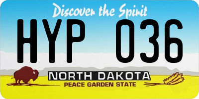 ND license plate HYP036