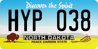 ND license plate HYP038