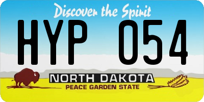 ND license plate HYP054