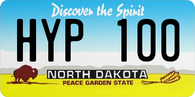 ND license plate HYP100