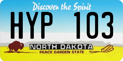 ND license plate HYP103