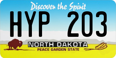 ND license plate HYP203