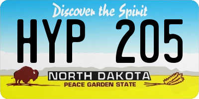 ND license plate HYP205