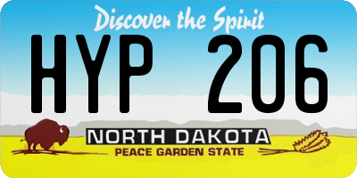 ND license plate HYP206