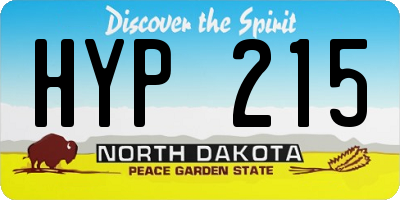 ND license plate HYP215