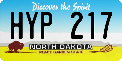 ND license plate HYP217