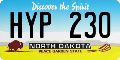 ND license plate HYP230