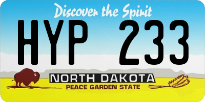 ND license plate HYP233