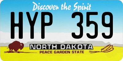 ND license plate HYP359