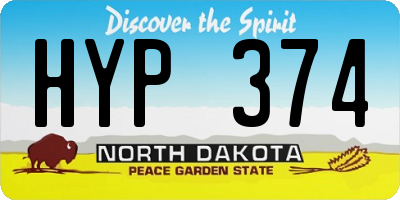 ND license plate HYP374