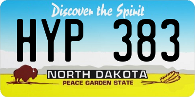 ND license plate HYP383