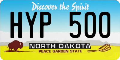ND license plate HYP500