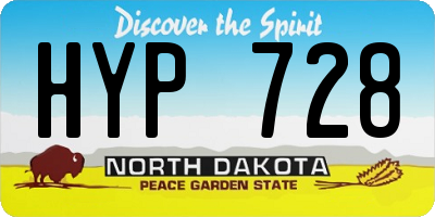 ND license plate HYP728