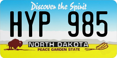 ND license plate HYP985