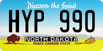 ND license plate HYP990