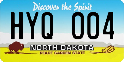 ND license plate HYQ004