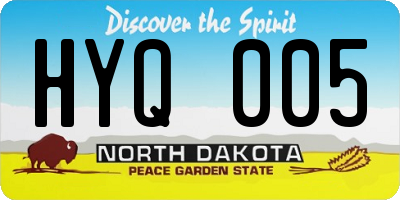 ND license plate HYQ005