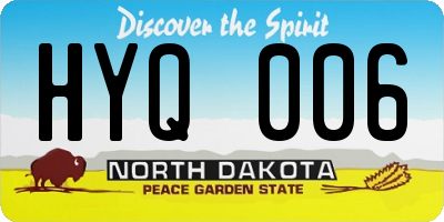 ND license plate HYQ006