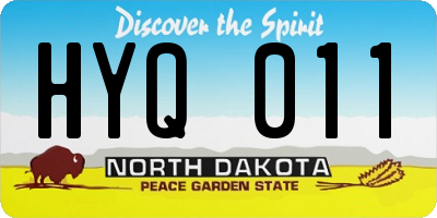 ND license plate HYQ011