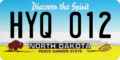 ND license plate HYQ012