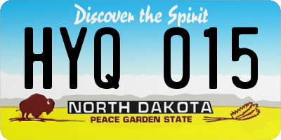 ND license plate HYQ015