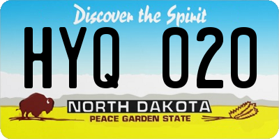 ND license plate HYQ020