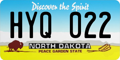 ND license plate HYQ022