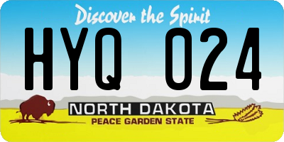 ND license plate HYQ024